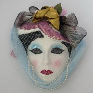 Porcelain decorative women mask